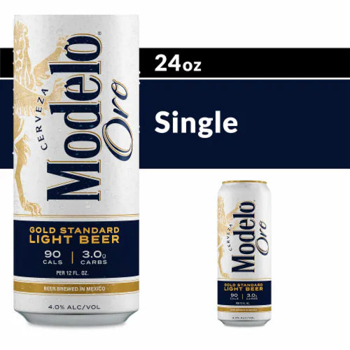 Modelo Oro Gold Standard Light Beer Taller Can