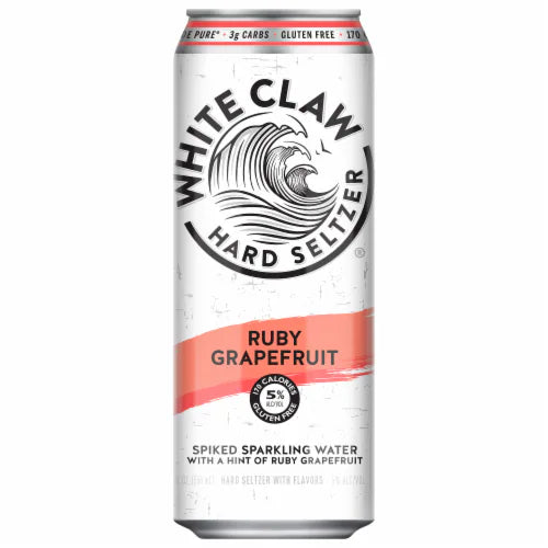 White Claw Seltzer Ruby Grapefruit Taller Can