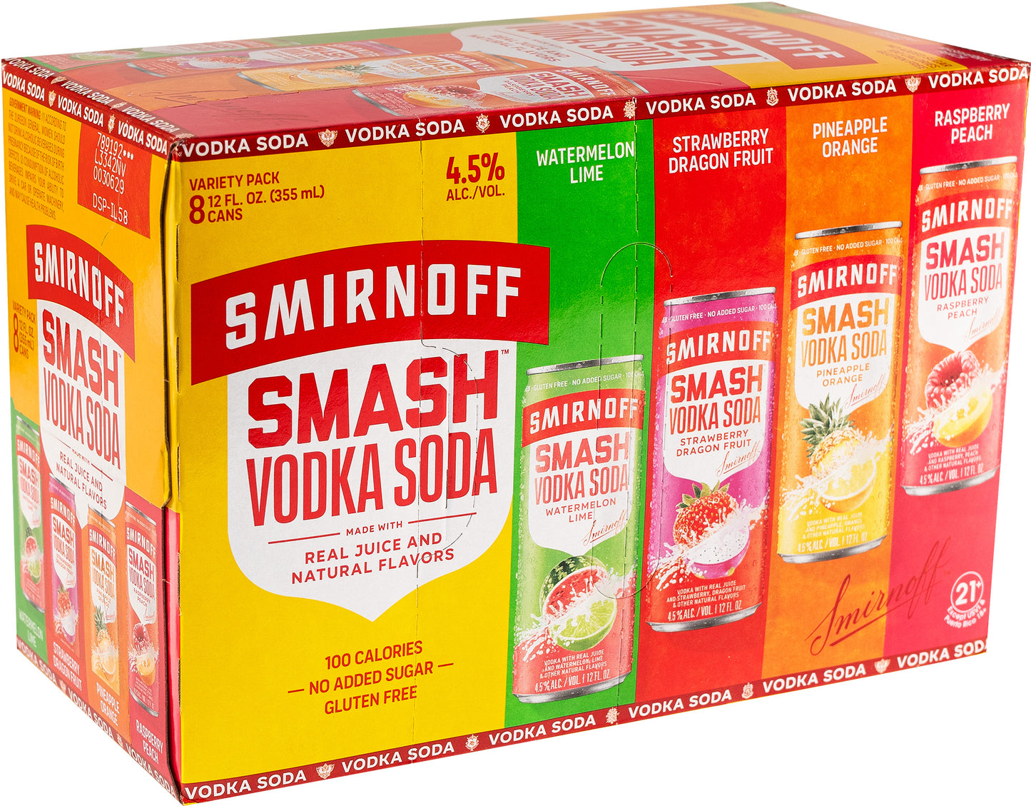 Smirnoff Smash Vodka Soda Variety Pack 8-Pack Cans