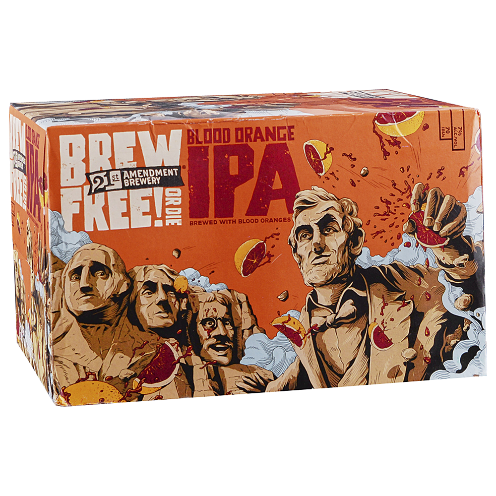 Brew Free! Or Die IPA Six Pack Cans (Blood Orange)