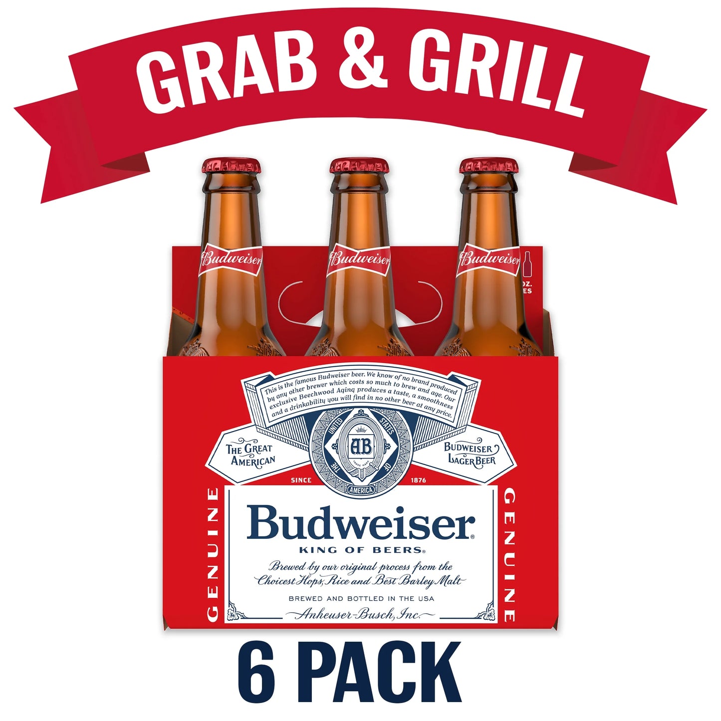 Budweiser Beer 6-Pack Bottles