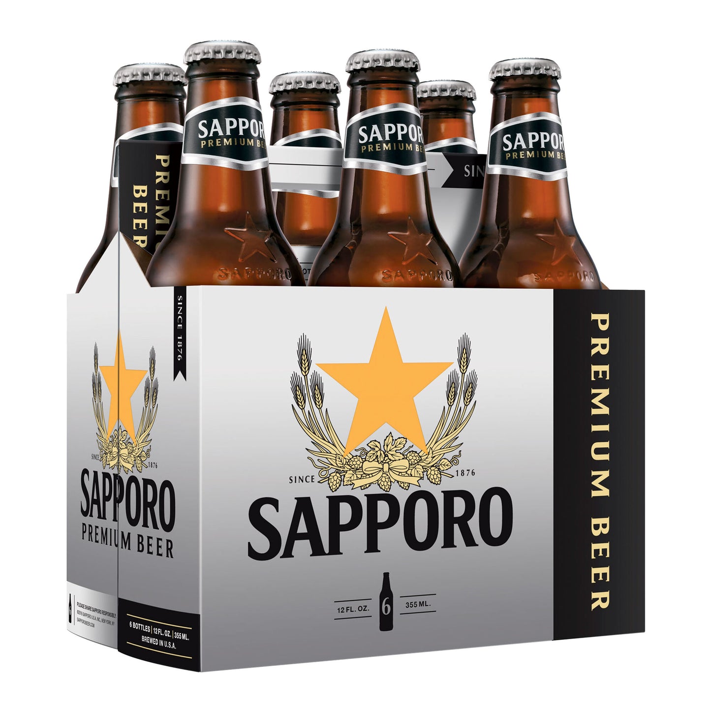 Sapporo Premium Beer 6-Pack Bottles