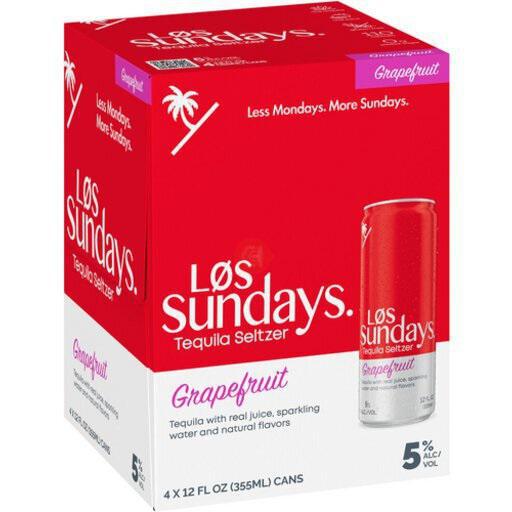 Los Sundays Grapefruit Tequila Seltzer 4-Pack