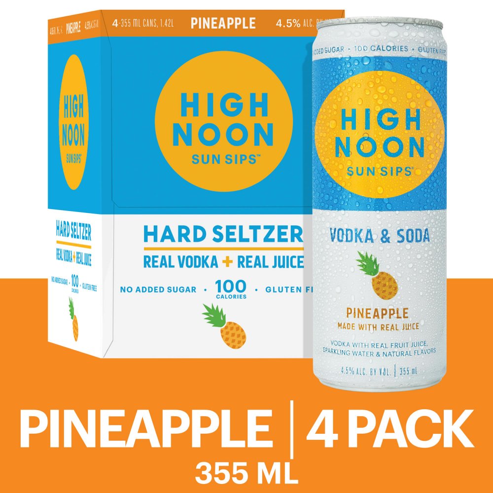 High Noon Vodka Seltzer Pineapple 4-Pack
