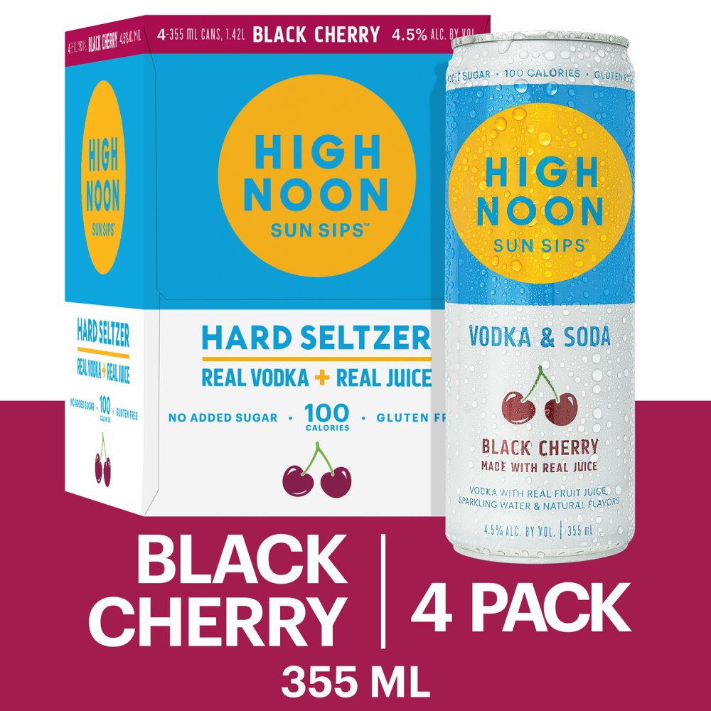 High Noon Vodka Seltzer Black Cherry 4-Pack