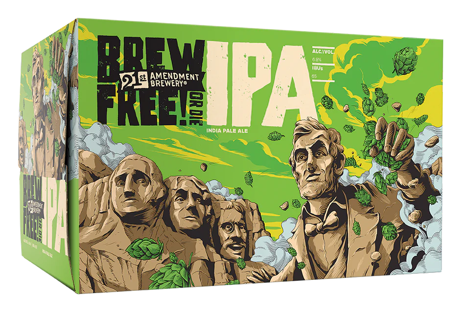 Brew Free! Or Die IPA Six Pack Cans (Pine)