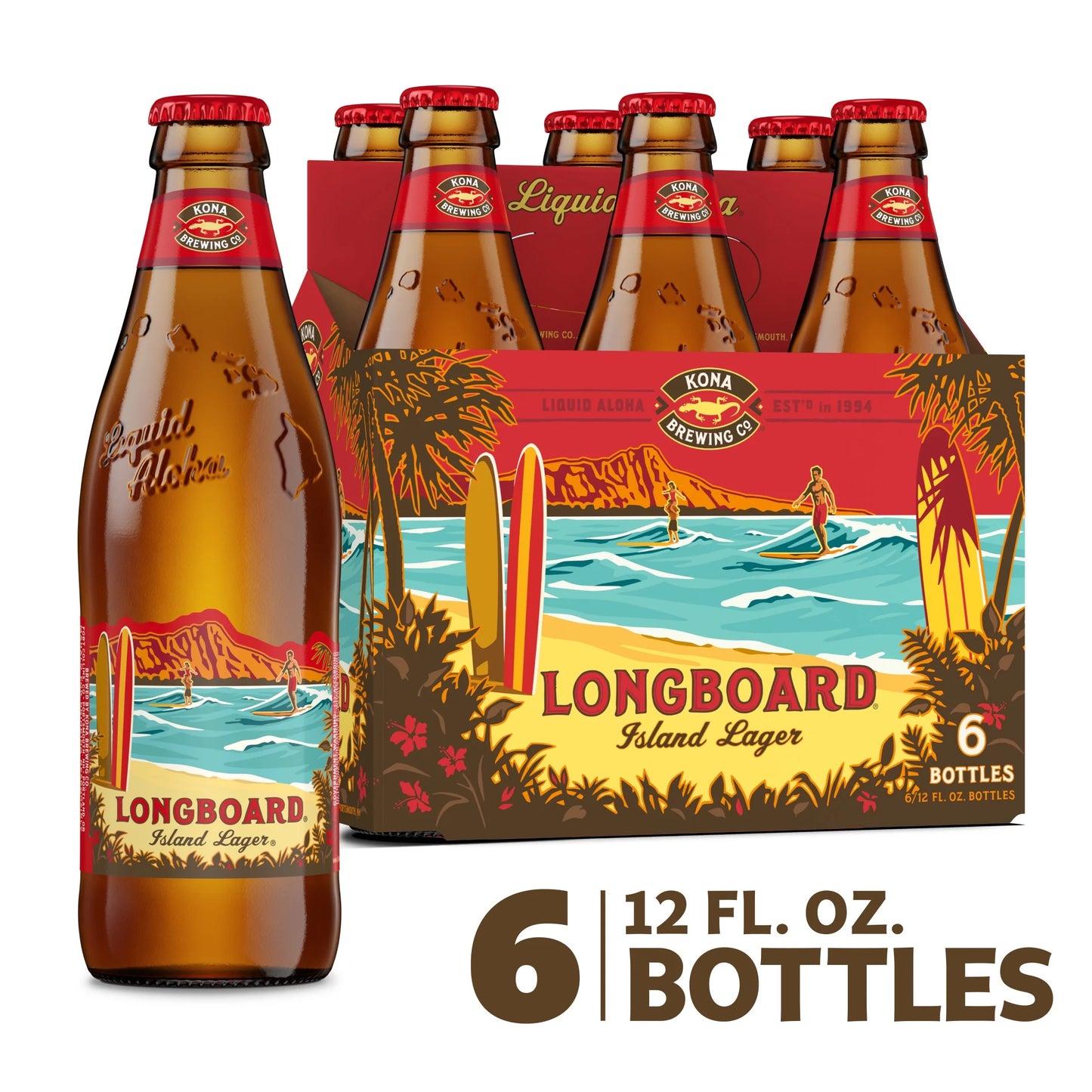 Kona Brewing Co "Longboard" Lager 6-Pack Bottles