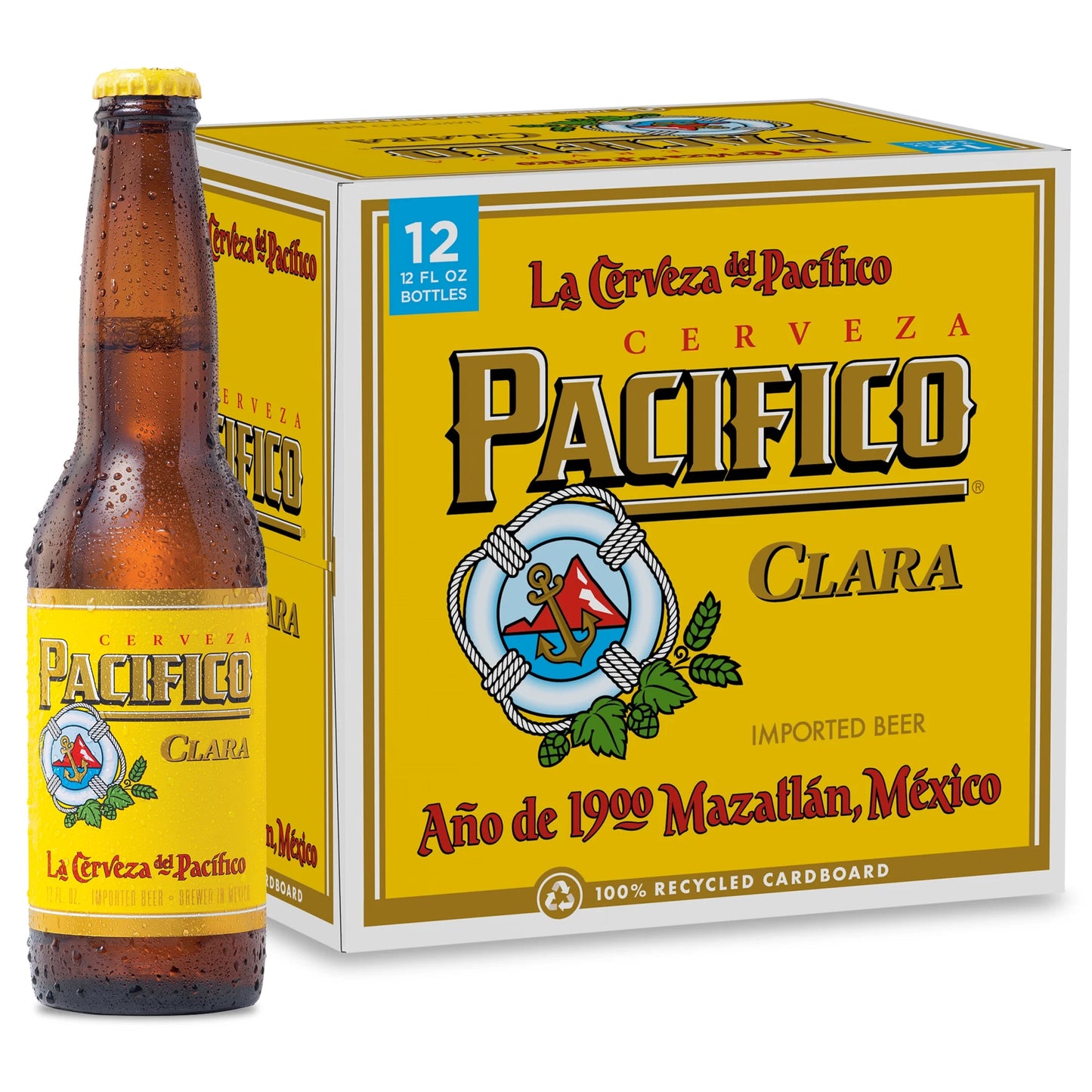 Pacifico Clara Beer 12-Pack Bottles