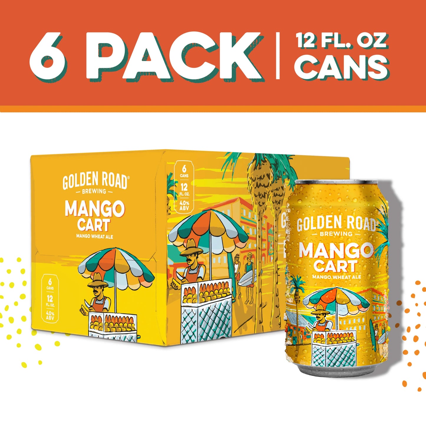 Golden Road Mango Cart Wheat Ale Six Pack Cans