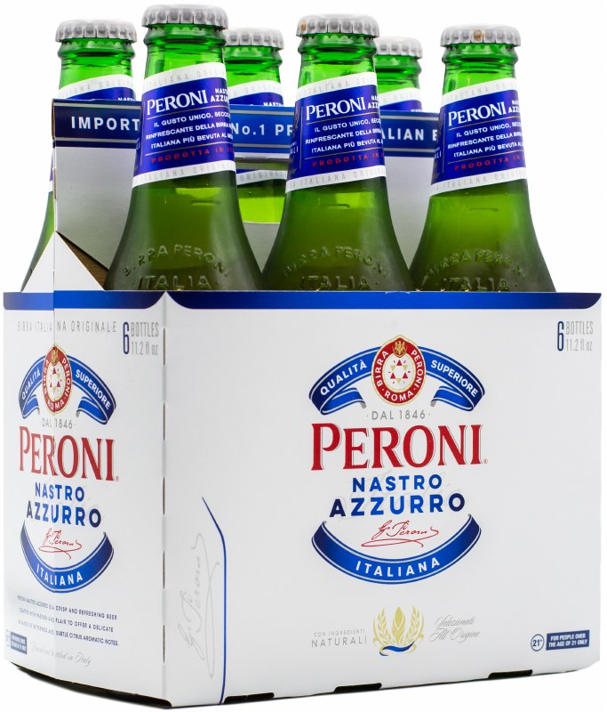 Peroni Nastro Azzurro Italian Beer 6-Pack Bottles